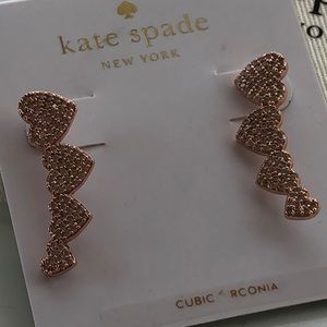 Kate Spade Yours Truly rose gold ear crawlers
